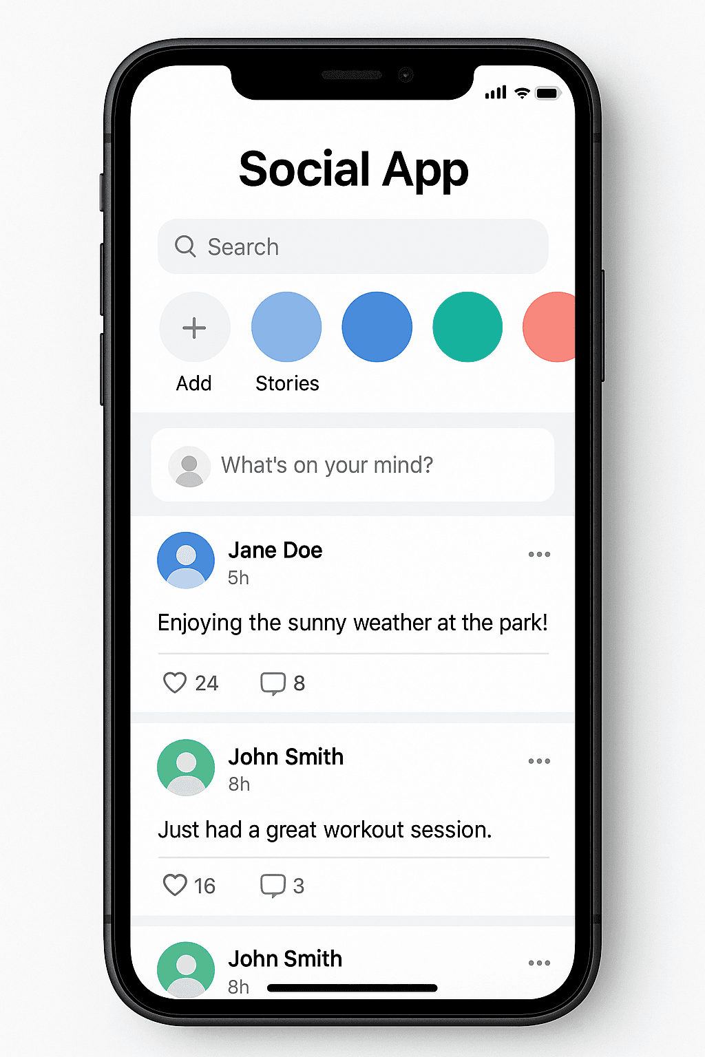 Social App Screens